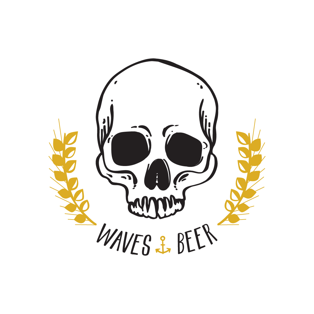 Waves and Beer Illustration
