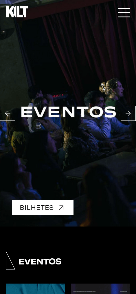 Home page rendered on a mobile format.